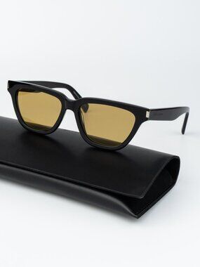 Saint Laurent Women Sunglasses Black Cat Eye SL462 SULPICE 009 NEW AUTHENTIC